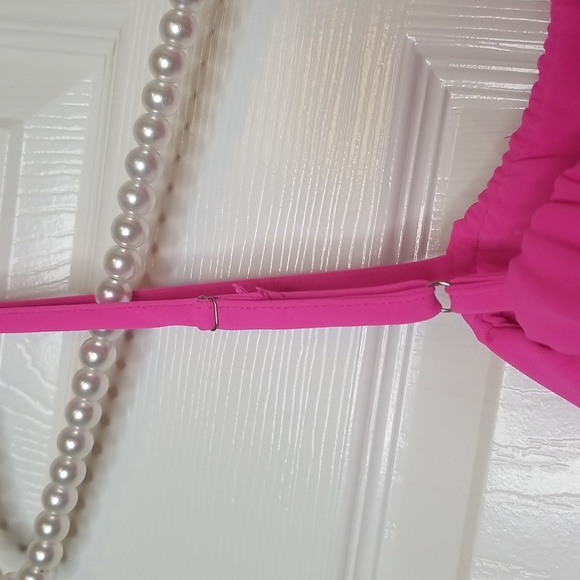 Ruffled One Shoulder Top Hot Pink - Picture 7 of 12